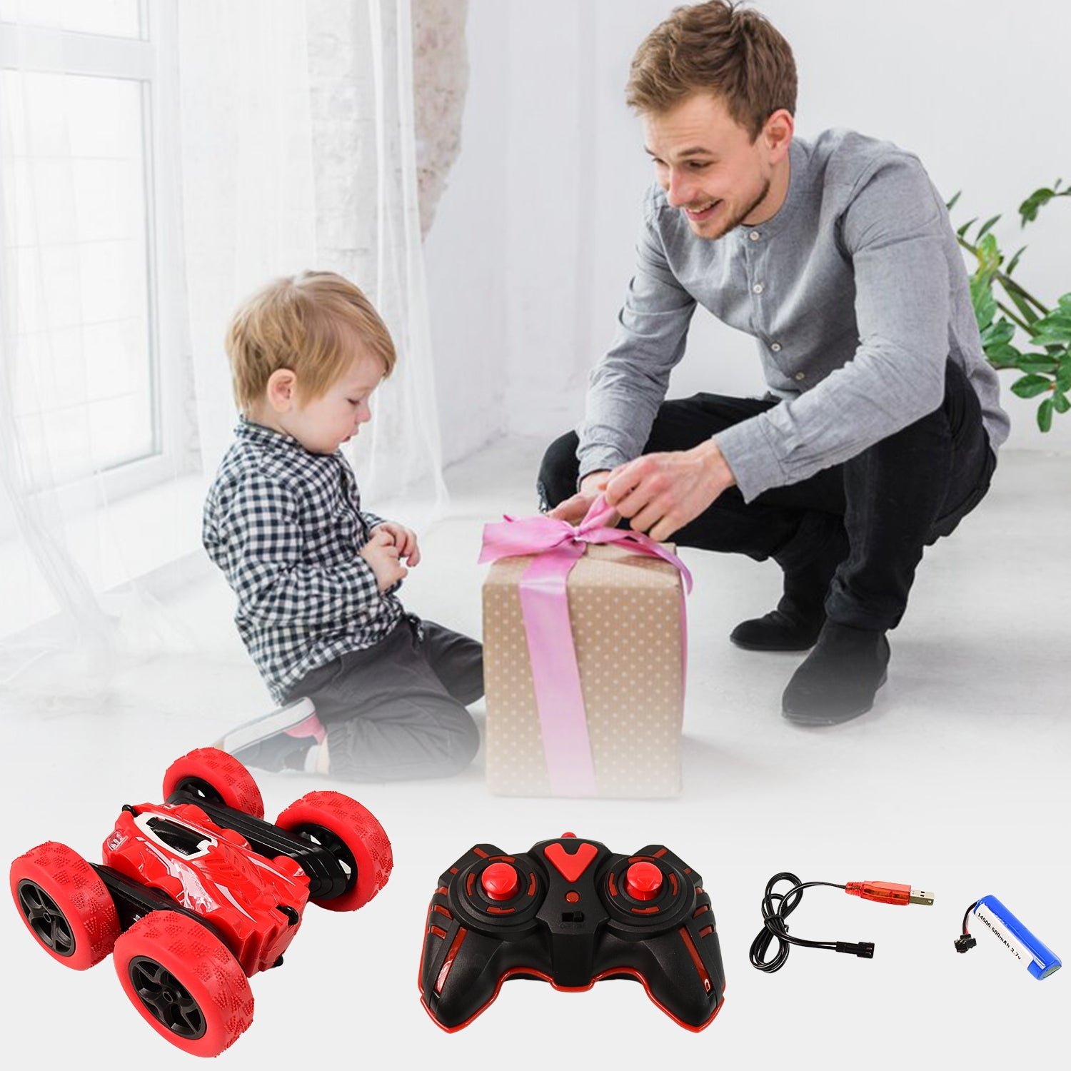 Remote Control Stunt Car – 360° Flips & All-Terrain Tires