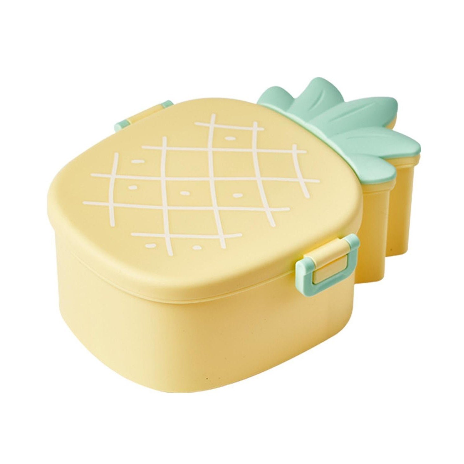 Kids Bento Lunch Box – Pineapple Design with Fork & Spoon | Lunchie Bunchie