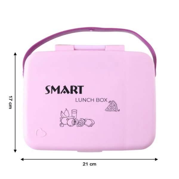 Leak Proof Lunch Box with 3 Compartments and Spoon Set