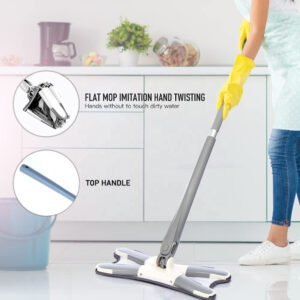 Hands-Free Mop – X-Shape Microfiber Squeeze | Storenzo