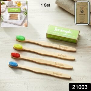 Bamboo Toothbrush Set for Adults – Soft Bristles, Pack of 4