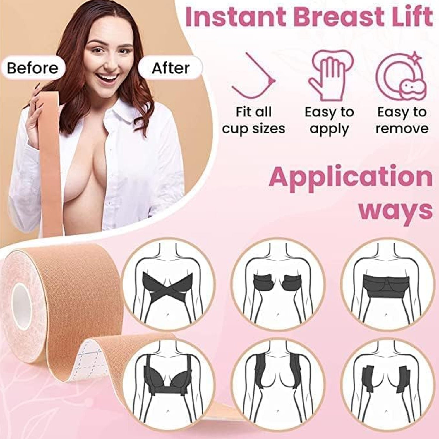 Boob Tape with Nipple Covers – Invisible Lift & Support | Velvet Wellness
