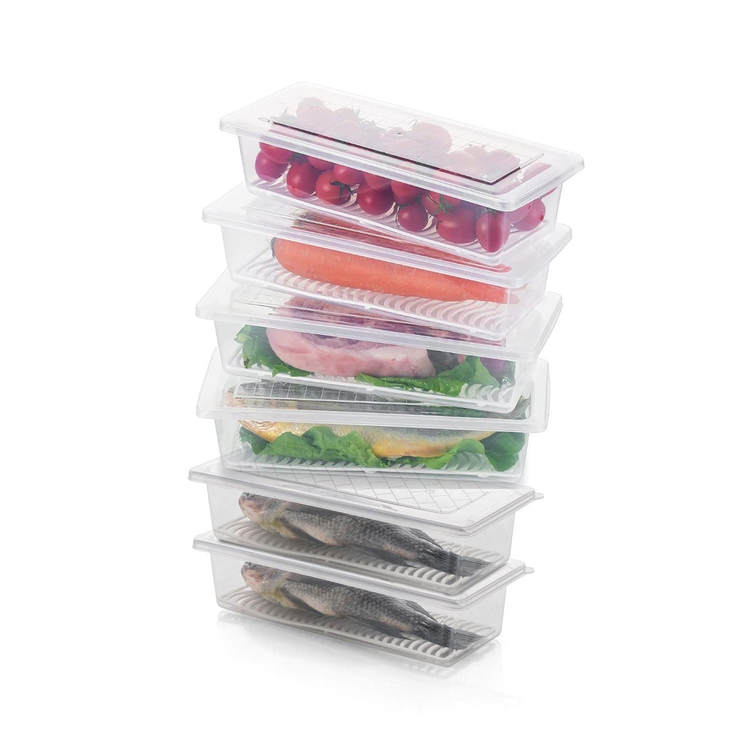 Freezer Storage Containers – 6-Pack 1500ML with Drain Plate | Organivo