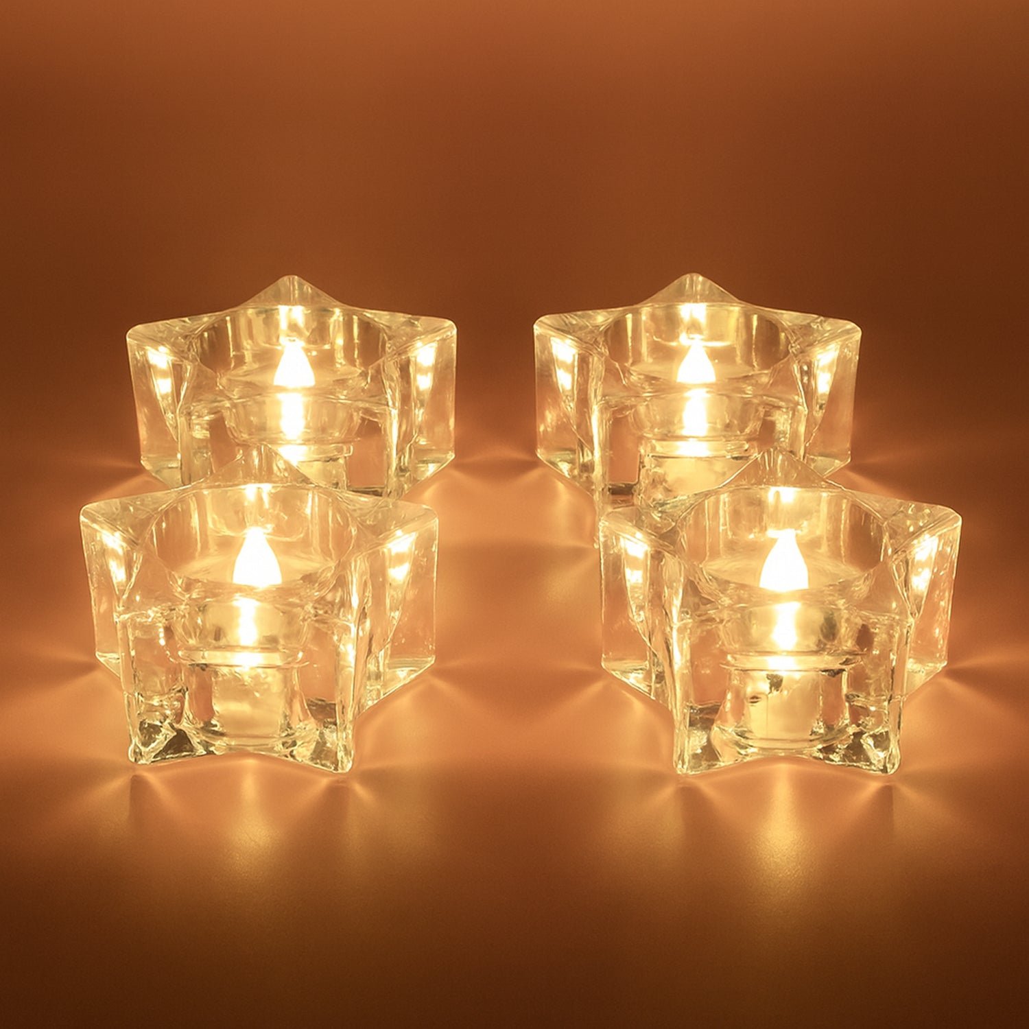 LED Crystal Effect Flameless Candles – Set of 12 Decorative Tealights