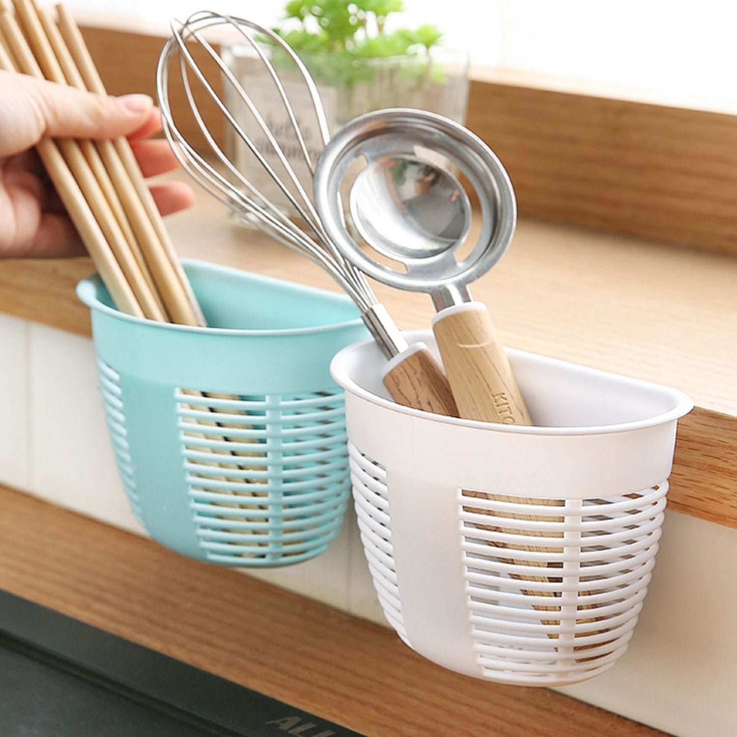 Hanging Plastic Storage Basket – Wall Mounted Organizer | Bathora
