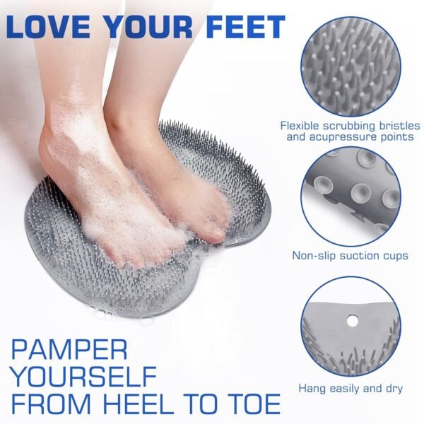 Silicone Foot Scrubber Mat – Soft Bristles for Easy Foot Care