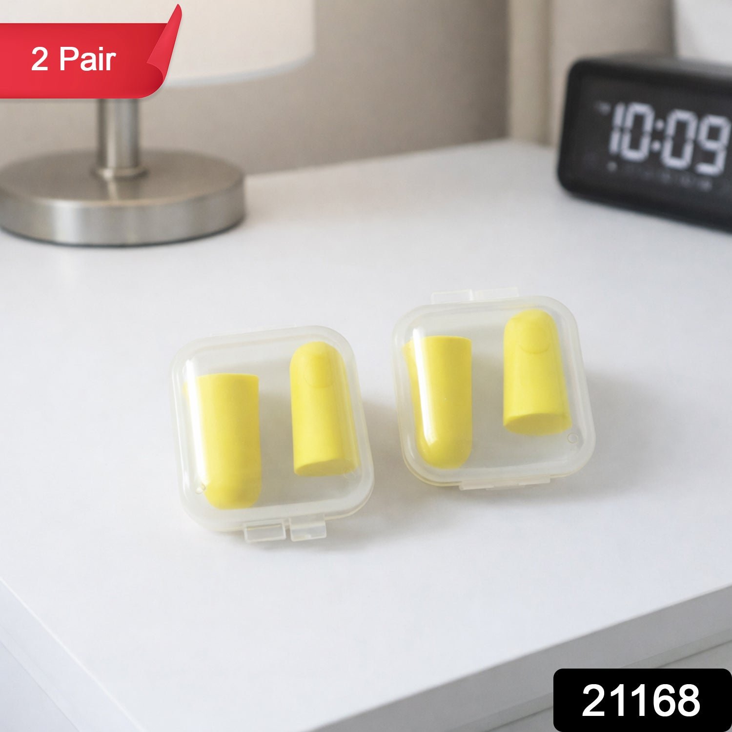 Noise Reduction Ear Plugs – Soft Foam, 2 Pair with Case