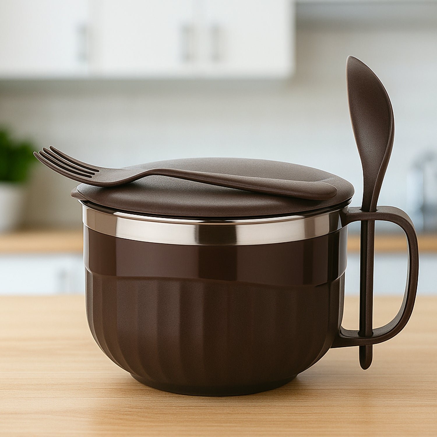 Insulated Lunch Bowl 650ml – Leak-Proof with Cutlery Set
