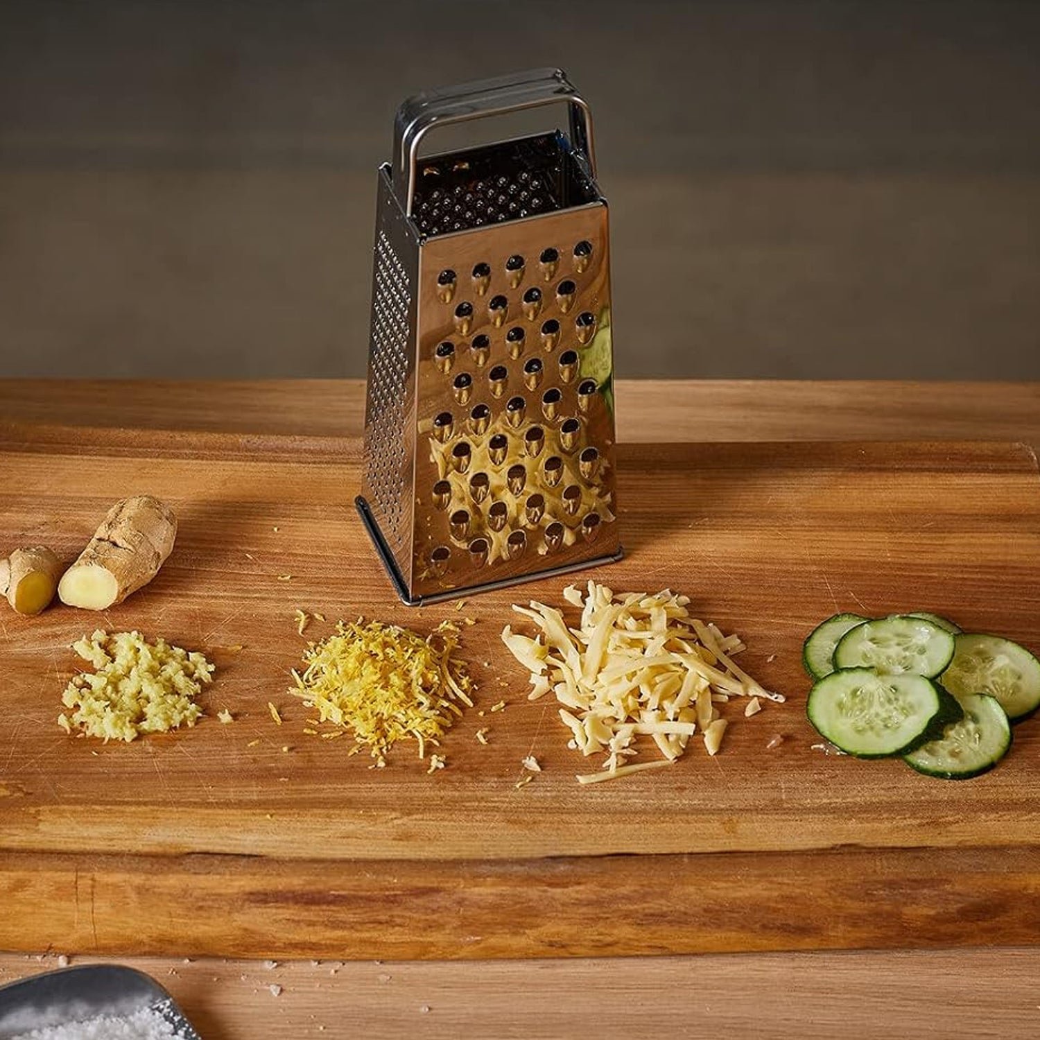 Stainless Steel 5-in-1 Grater and Slicer – Durable Kitchen Tool