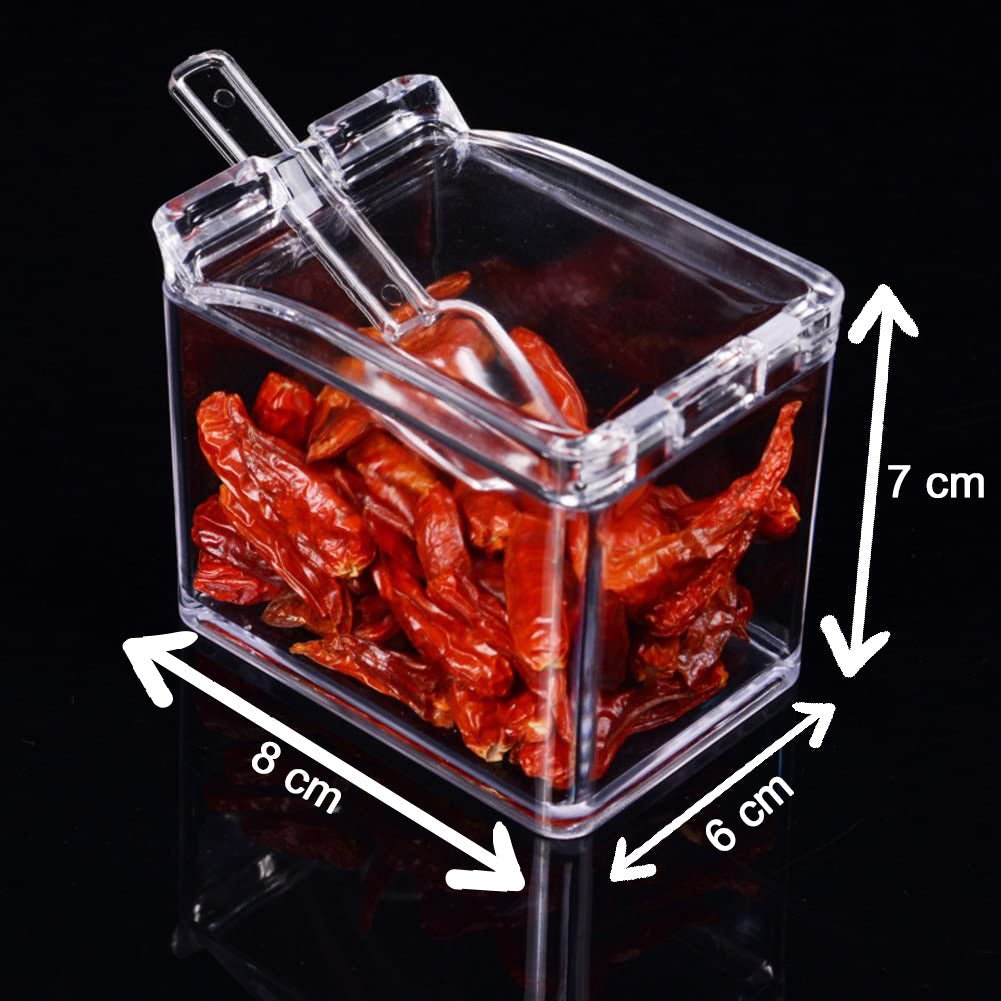 Acrylic Spice Rack – 4-Compartment Clear Seasoning Box | Lunchie Bunchie