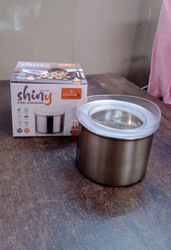 Stainless Steel Airtight Container – 500ml See-Through Lid | Konvex