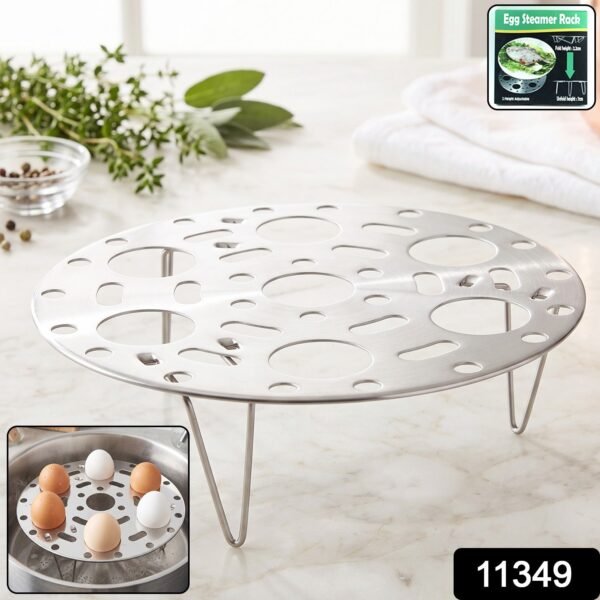 0af71e8b-0d2b-4baa-92de-e3671fcf24dd Stainless Steel Round Egg Steamer Rack Folding Trivet Stand for Pot (1 Pc)