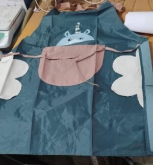 Cartoon Animal Kitchen Apron – Durable with Front Pocket