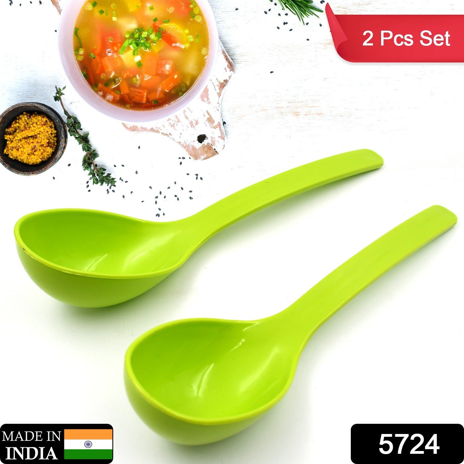 Plastic Kitchen Ladle – 2-Pc Serving Spoon Set | Serve Stellar