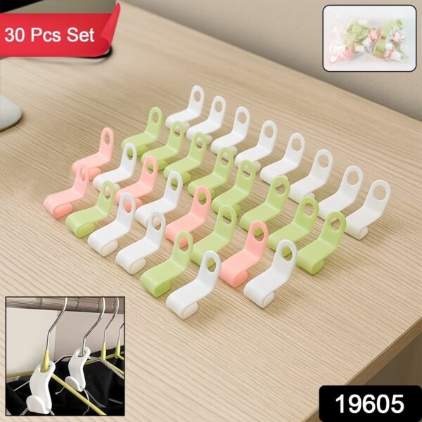 Hanger Connector Hooks – 30 Pcs Multi-Color Space Saver