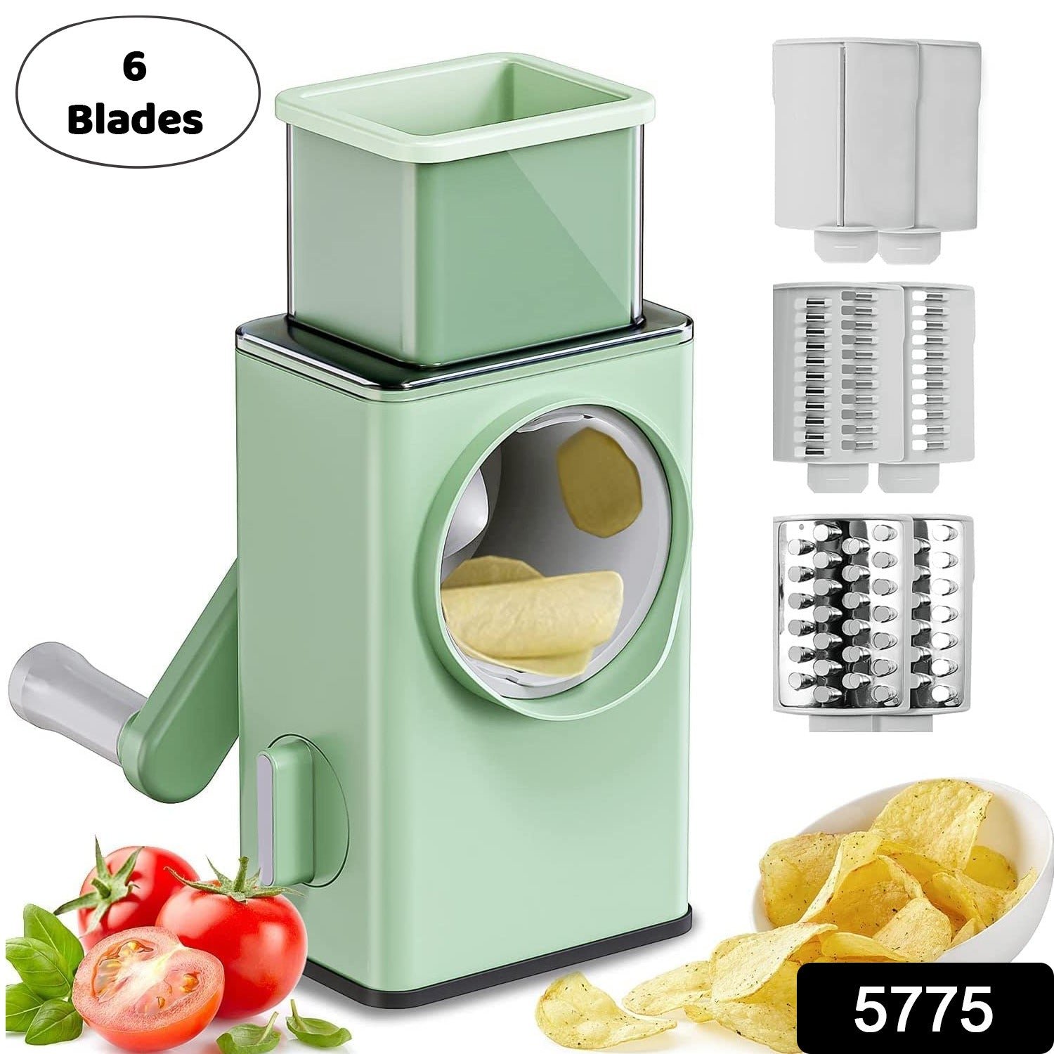 1064e0a9-5a3d-4264-b81d-3b9c761f4675 Stainless Steel Vegetable Chopper – 6 Blades & Mandoline Slicer | CookAura