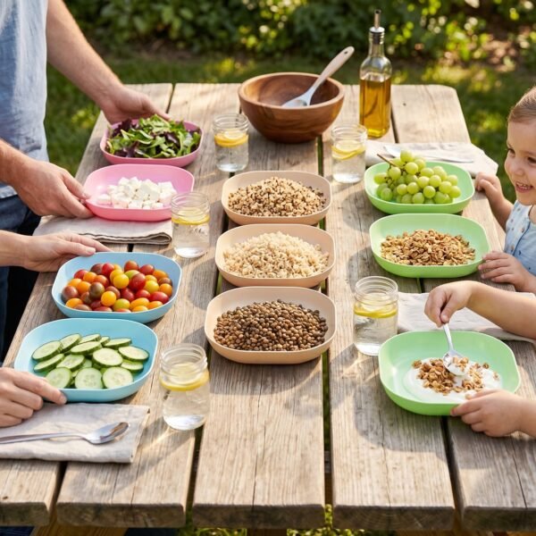 11-in-1 Snack Serving Plates Set – Multi-Compartment & Durable