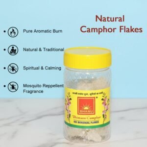 Bhimseni Camphor Flakes – Pure ISO Borneol for Pooja & Air Purification