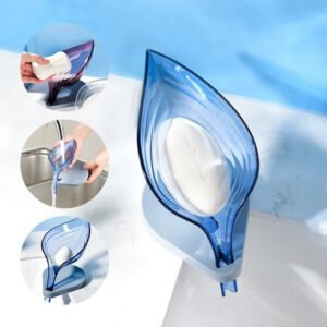 Self-Draining Soap Dish – Leaf Design Bathroom Holder | Velvet Wipe