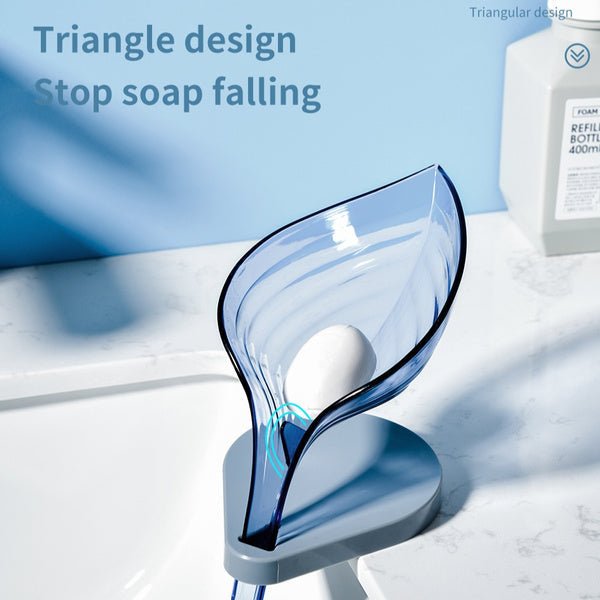 Self-Draining Soap Dish – Leaf Design Bathroom Holder | Velvet Wipe