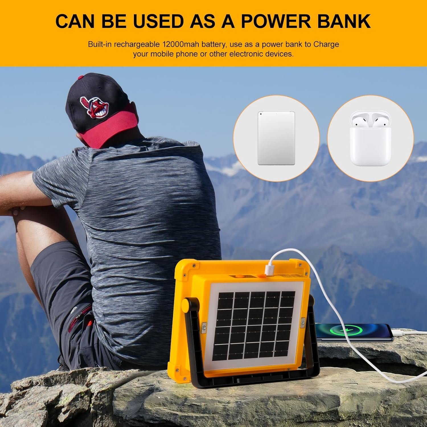 Solar LED Flood Light – High Brightness & Portable Power Bank