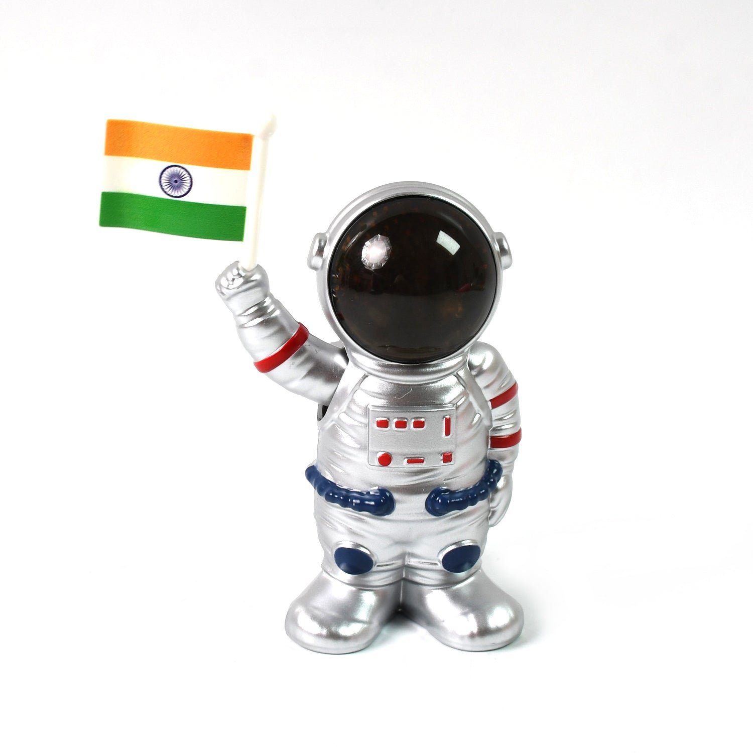 Solar Power Astronaut Ornament – Indian Flag Car Dashboard Décor