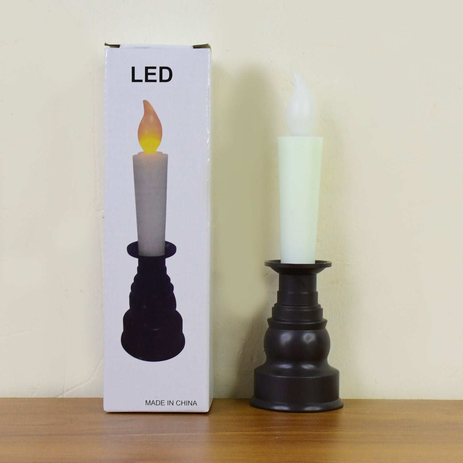 LED Flameless Candle with Holder – Elegant Flickering Light
