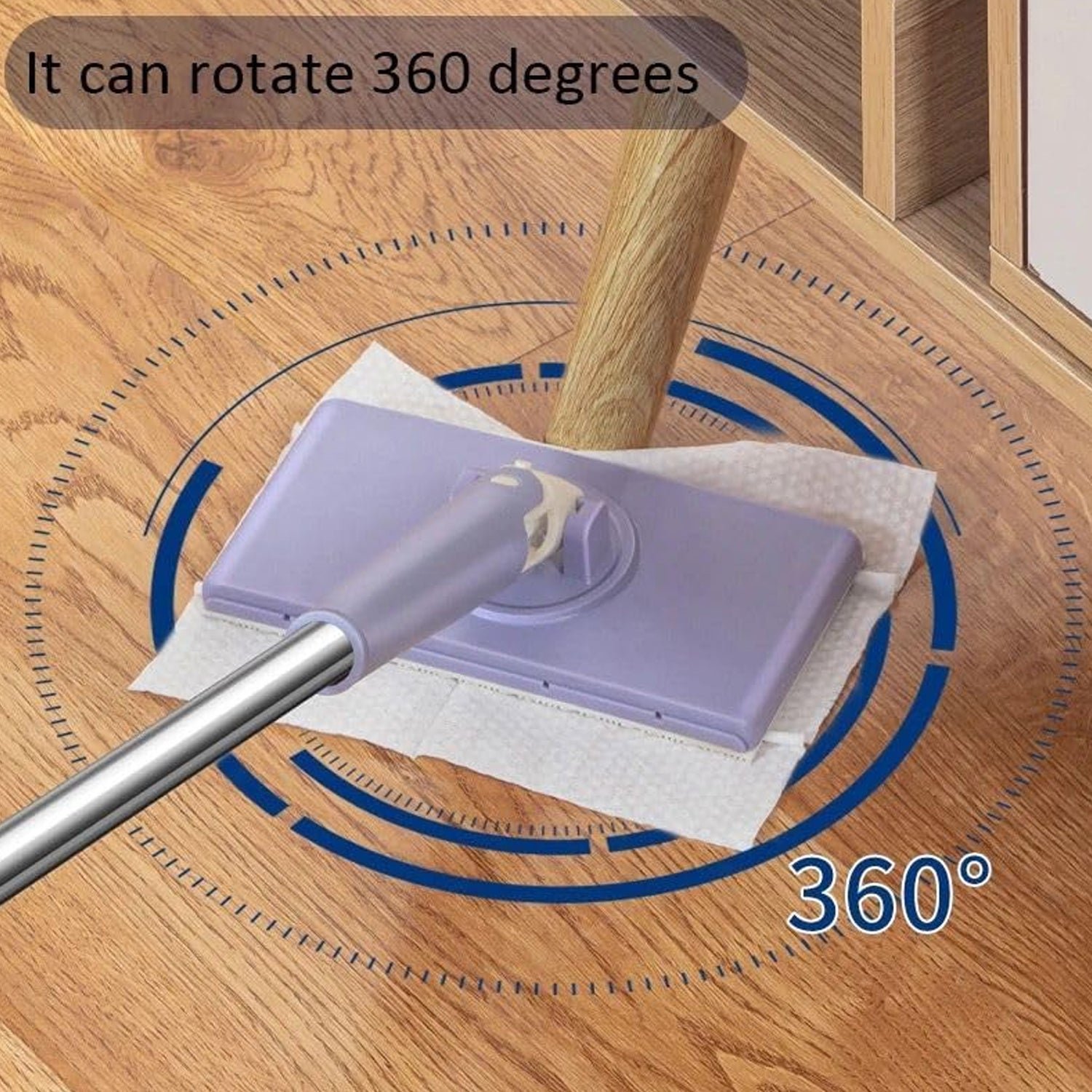 Mini Mop with Automatic Cloth Change & Push-Pull Handle | Velvet Wipe