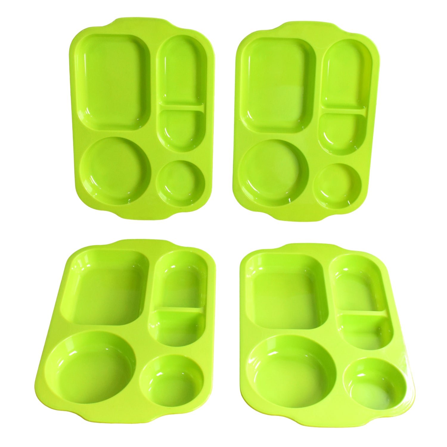 5-Compartment Food Plates – Unbreakable & Multicolor Set | Jiaqi