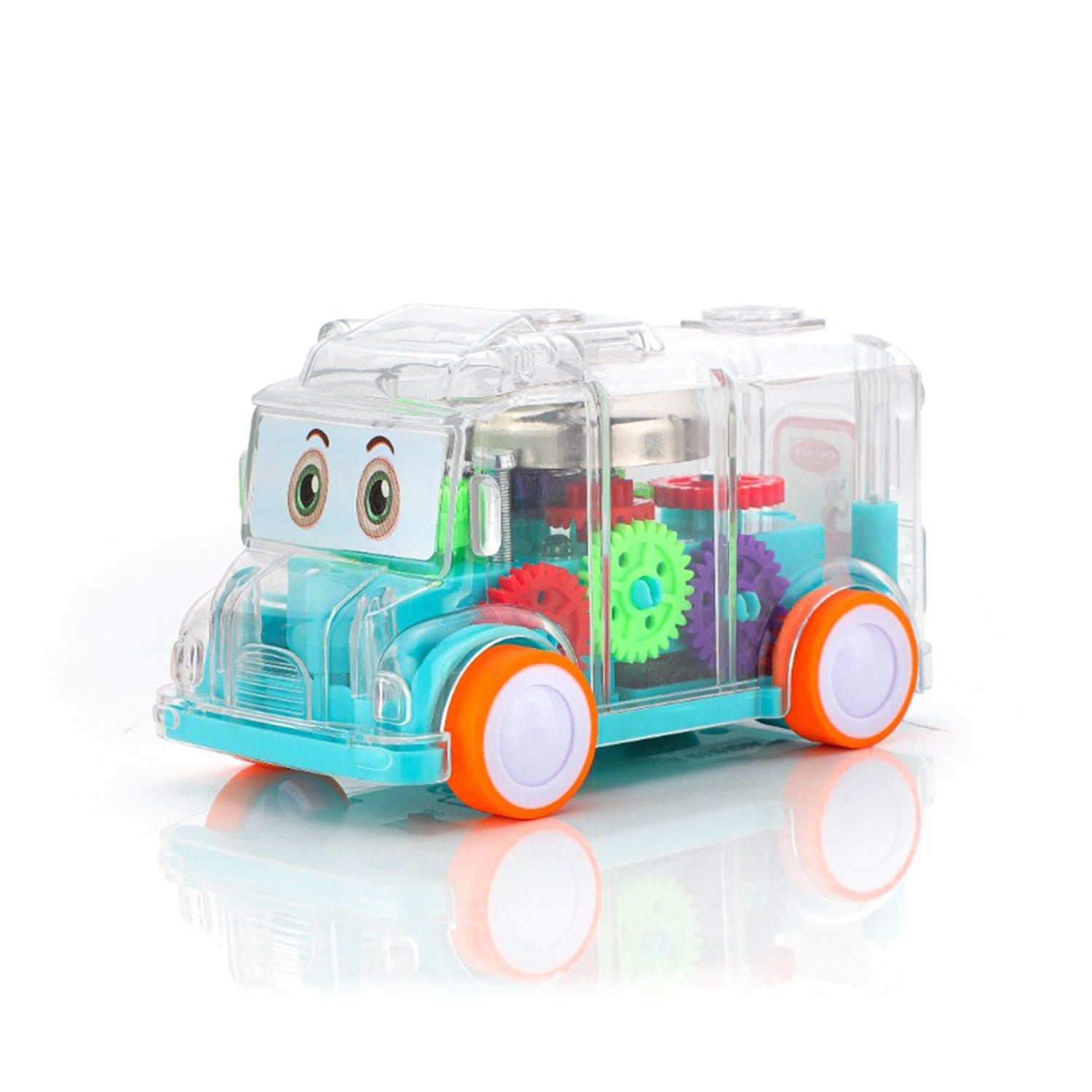 Transparent Musical School Bus Toy – Educational Gear Fun for Kids | Aditi