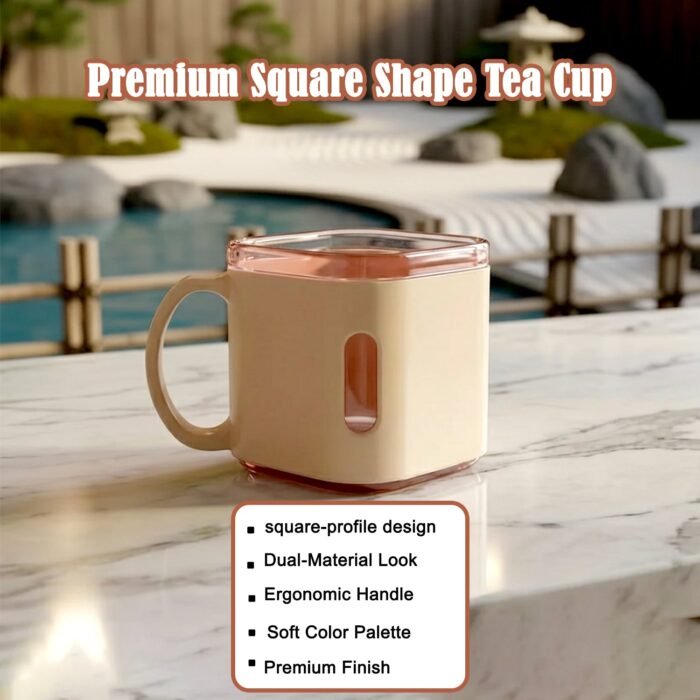 Square Tea Cup Set – Premium 6-Piece Lightweight 150ml