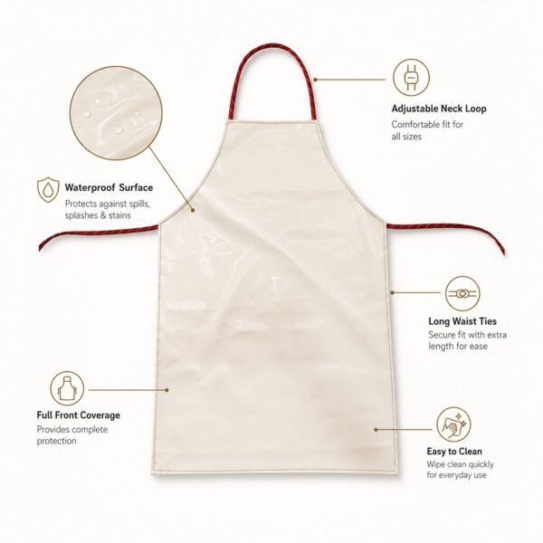 Waterproof Kitchen Apron – Full Coverage & Adjustable Fit for Cooking