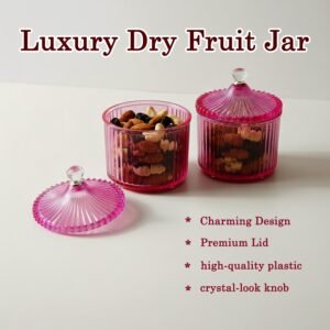 11034_trans_luxe_dry_fruits_jars_2pc Dry Fruit Storage Jars – Luxury Transparent Plastic Set of 2