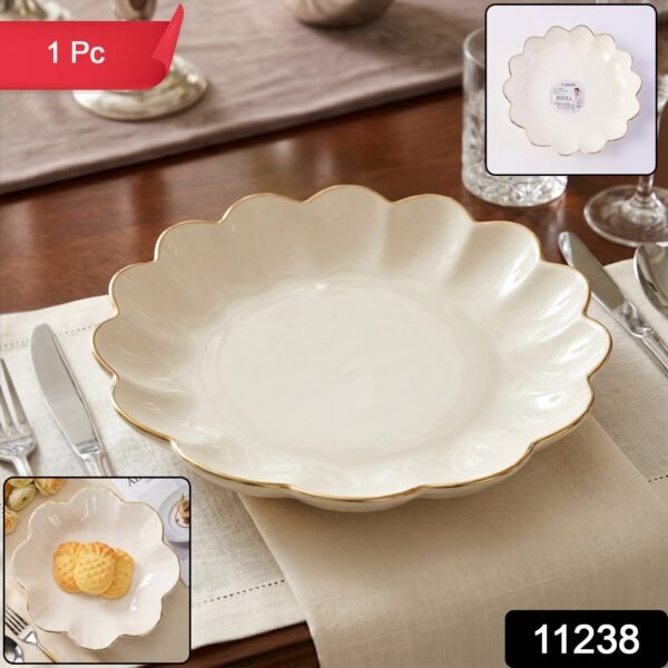 Lotus Flower Decorative Serving Tray – Elegant Snack & Dry Fruit Platter