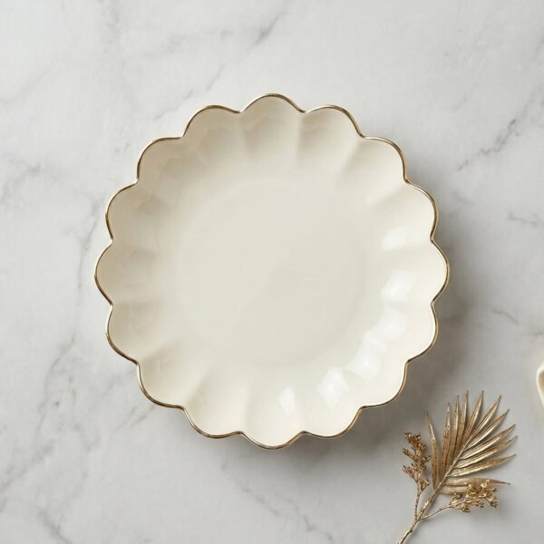 Lotus Flower Decorative Serving Tray – Elegant Snack & Dry Fruit Platter