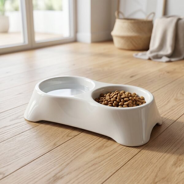 Pet Double Bowl Feeder – Anti-Slip Design for Easy Feeding