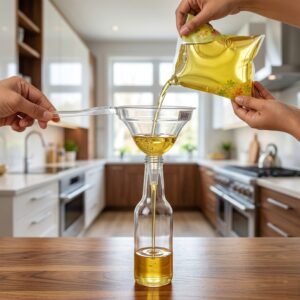 Kitchen Funnel with Handle – Spill-Free Wide Mouth Pouring Tool