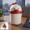 Mini Desktop Trash Can with Lid – Cute Chick Design for Office & Home