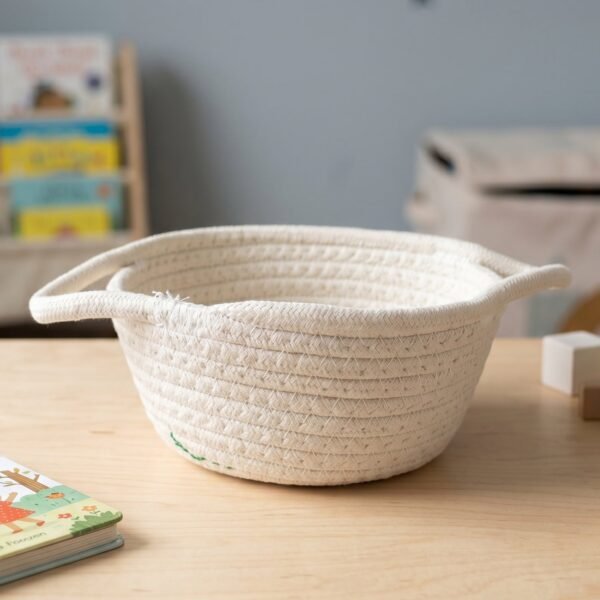 Storage Basket – Handwoven Cotton Rope for Organizing and Decor