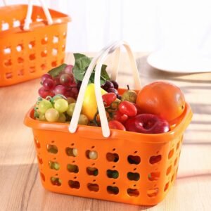 Plastic Storage Basket with Handle – Durable & Lightweight for Home & Shopping