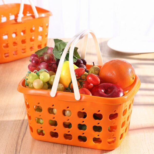 Plastic Storage Basket with Handle – Durable & Lightweight for Home & Shopping