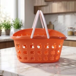 Plastic Storage Basket with Handle – Durable & Lightweight for Home & Shopping