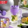 Glass Tumbler – Reusable Cold Beverage Mug with Lid and Straw