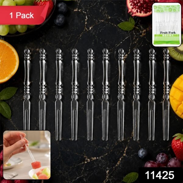 Mini Disposable Plastic Fruit Fork – Elegant Beaded Handle Design