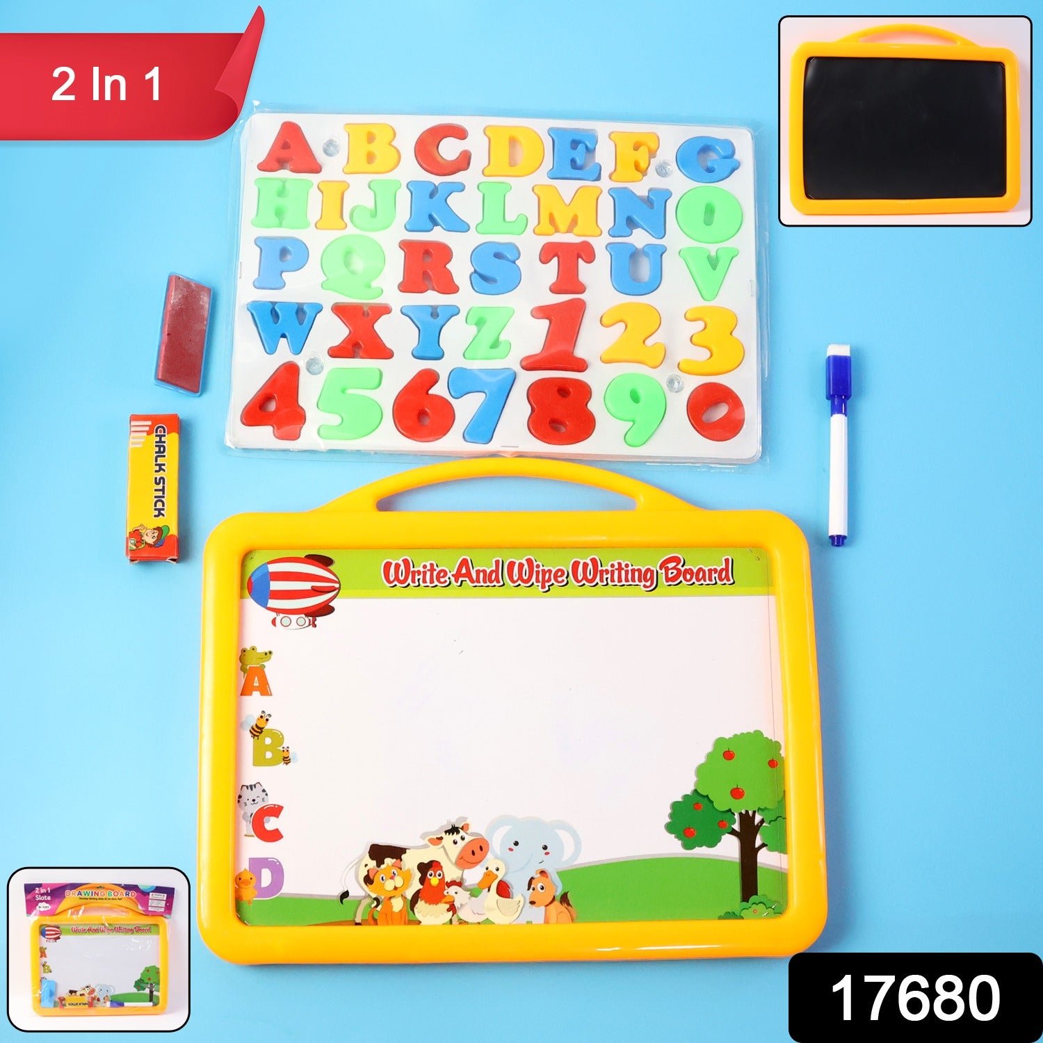 Kids Writing Board Set – Double-Sided Whiteboard & Blackboard