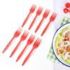 Red Disposable Plastic Forks – Durable & Reusable 8 Pack