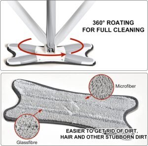 Hands-Free Mop – X-Shape Microfiber Squeeze | Storenzo