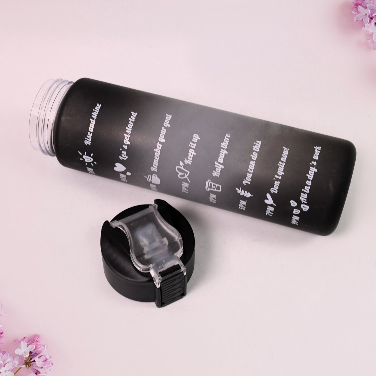 Motivational Water Bottle with Straw & Time Marker | Own Hydrate