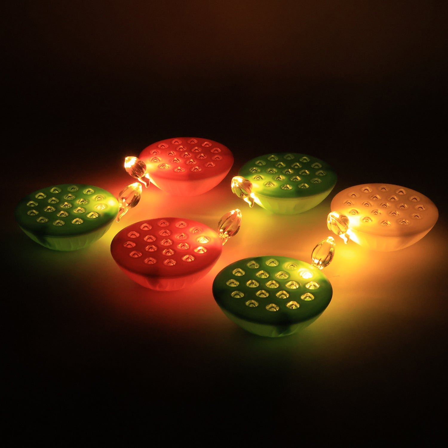 Lotus Canopy LED Decorative Lamps – Set of 6 Multicolor Lights