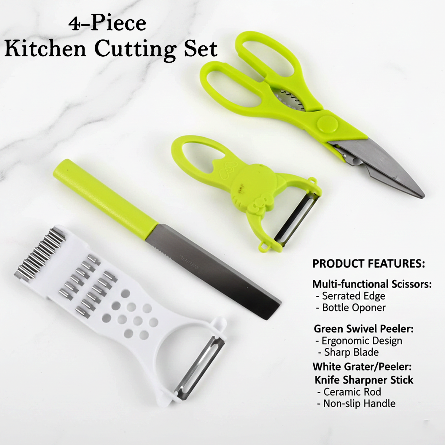 Kitchen Cutting Set – 4-Piece Stainless Steel Multi-Tool Kit